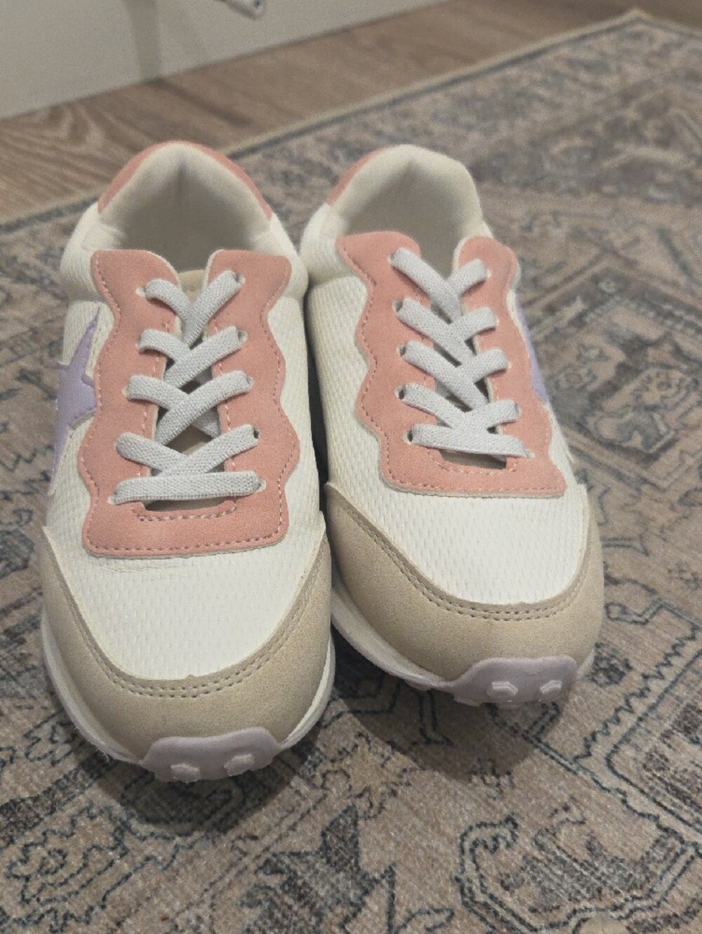 MIA Women’s White Sneakers with Pink Accents & Lavender Star - Picture 2 of 5